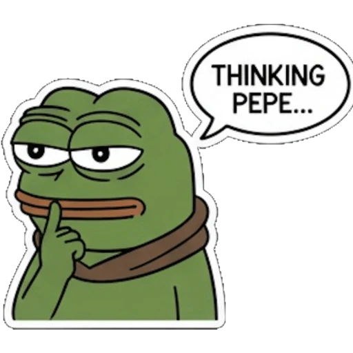 Preview of Thinking Pepe iMessage sticker