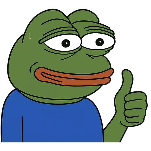 Preview of Thumbs Up Pepe iMessage sticker